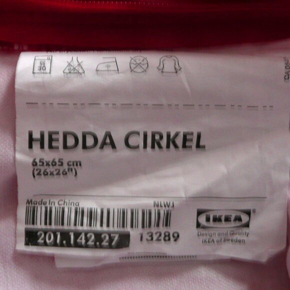 2 Ikea Hedda Cirkel Pillow Cushion Covers Red Velvet White Circles Home Decor - Picture 6 of 6